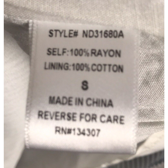 Lumiere Tiered Mini Dress Short Sleeve Embroidered Blue White Striped Size Small - Picture 7 of 8